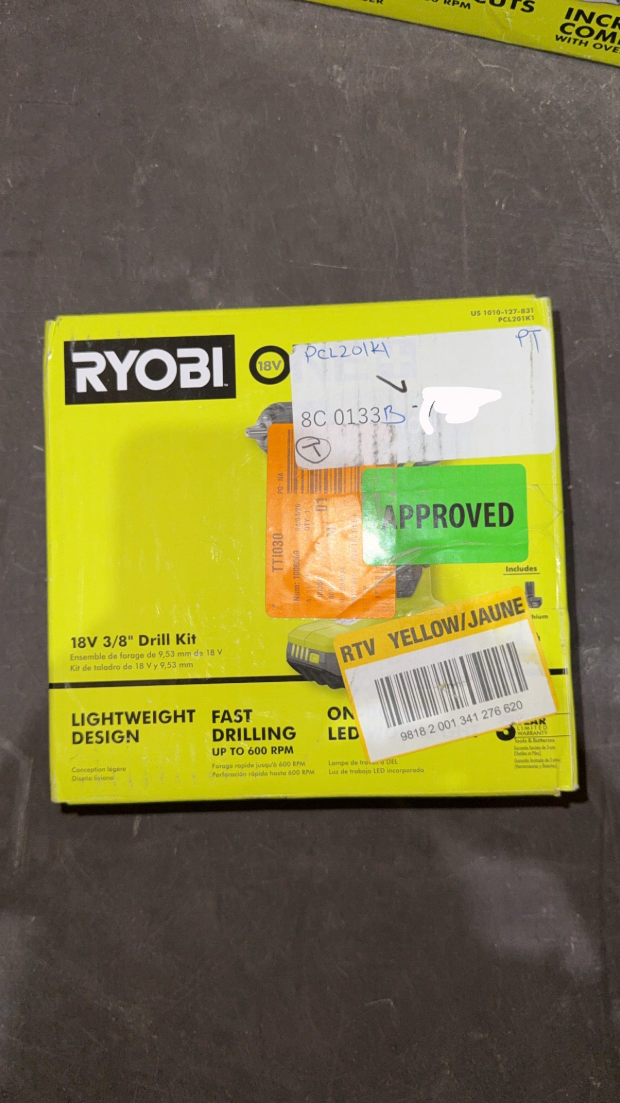RYOBI 18V 3/8” Drill Kit