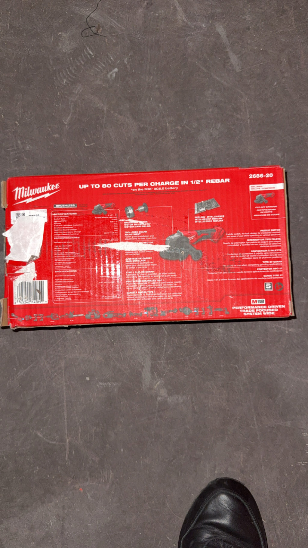 Milwaukee 4-1/2” / 5” Cut Off Grinder, Paddle Switch