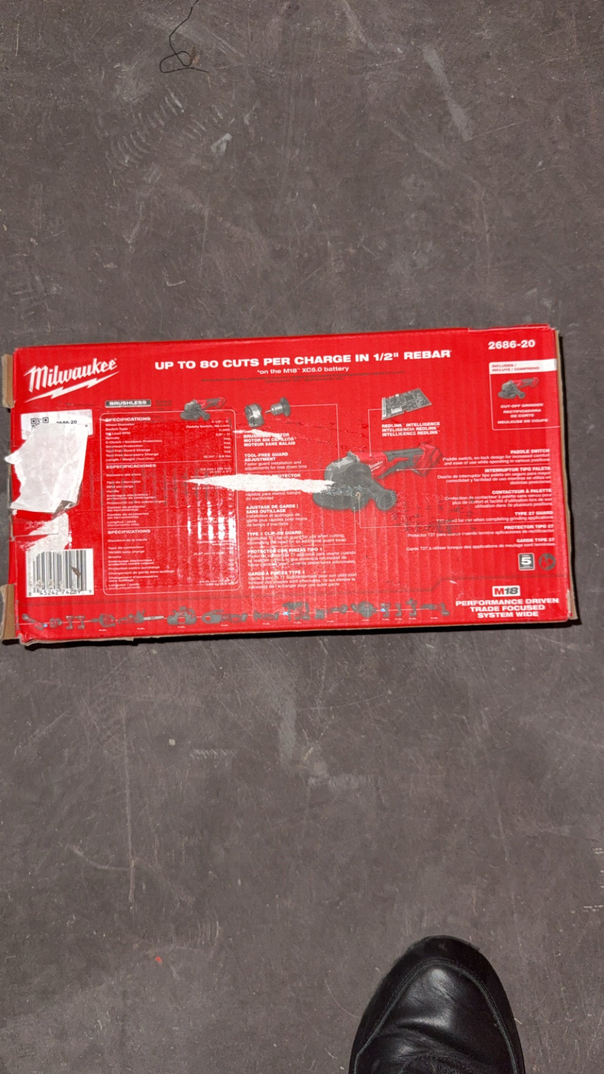 Milwaukee 4-1/2” / 5” Cut Off Grinder, Paddle Switch