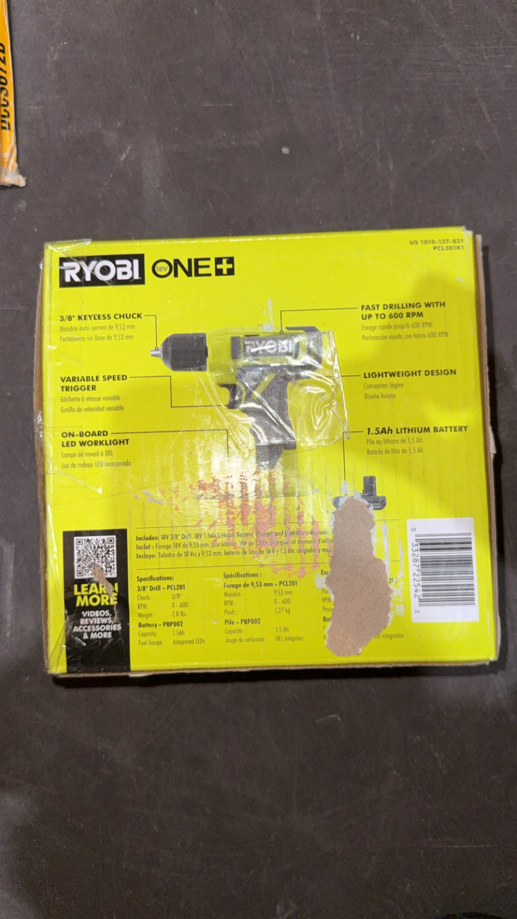 RYOBI 18V 3/8” Drill Kit