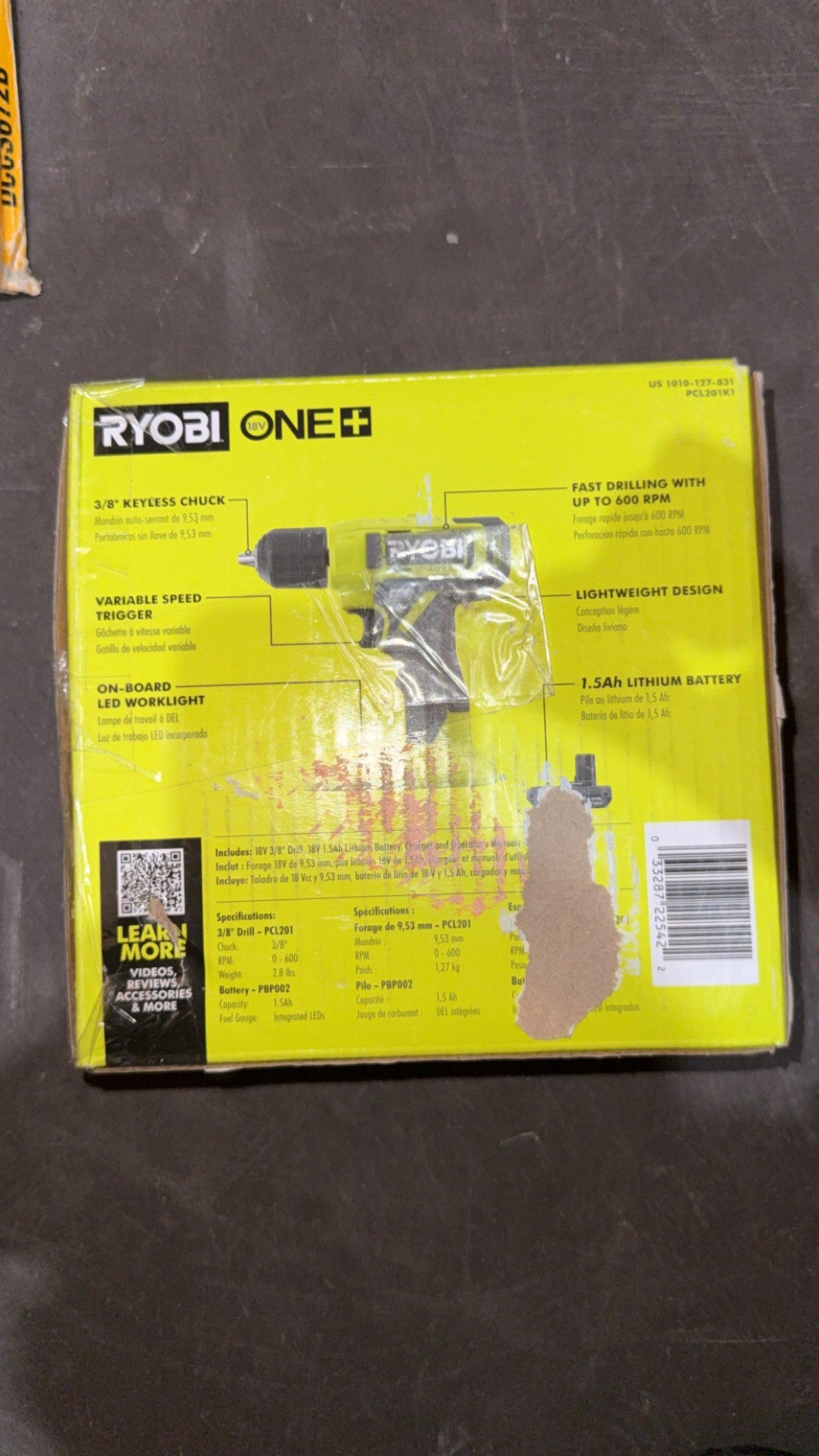 RYOBI 18V 3/8” Drill Kit