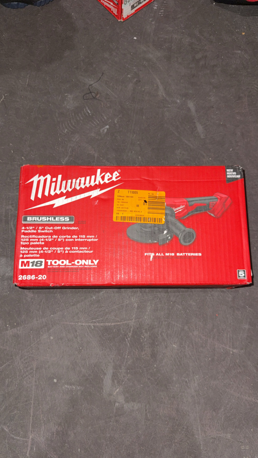 Milwaukee 4-1/2” / 5” Cut Off Grinder, Paddle Switch