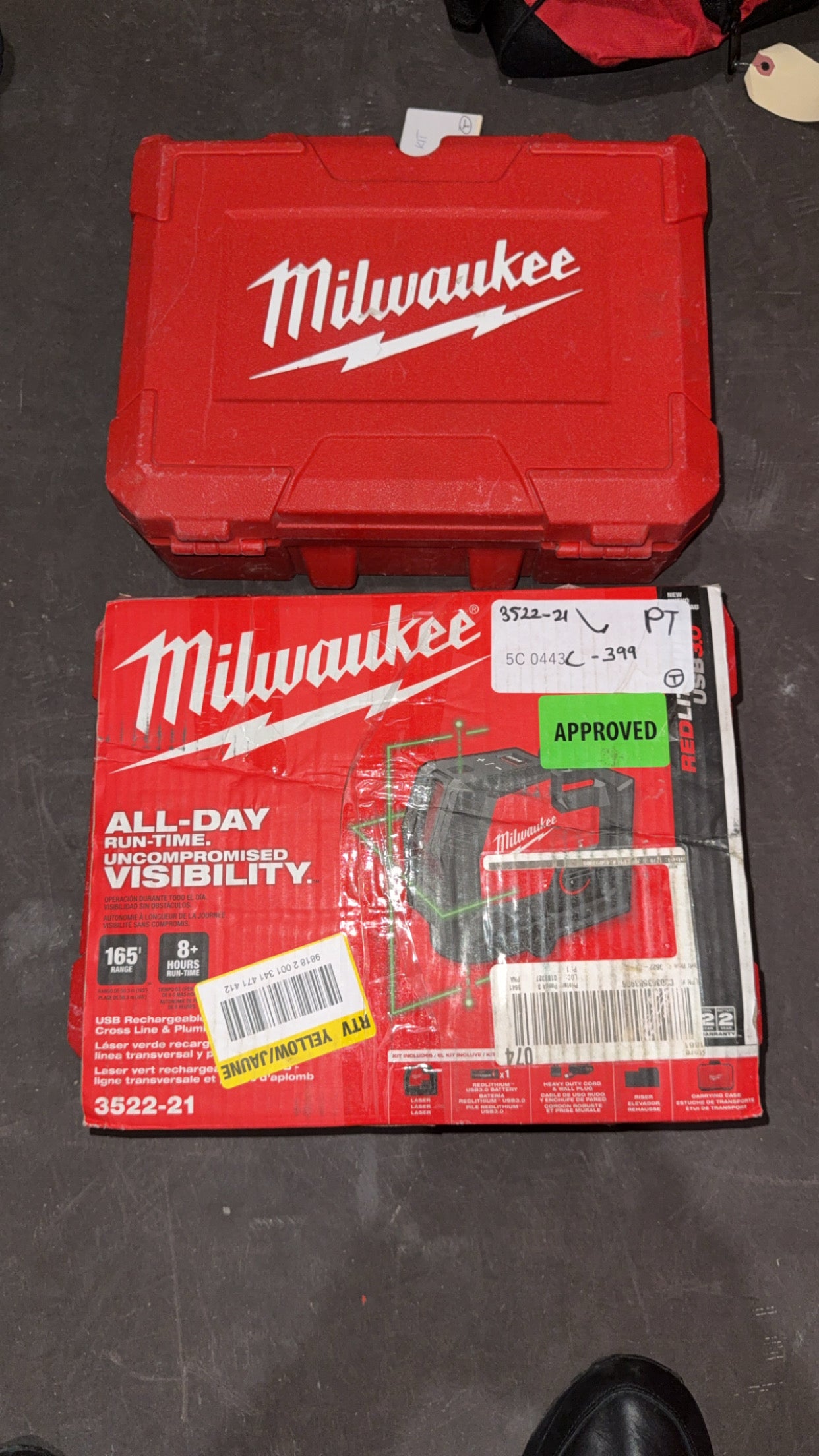 Milwaukee USB Rechargeable Green Laser Cross Line & Plumb Points