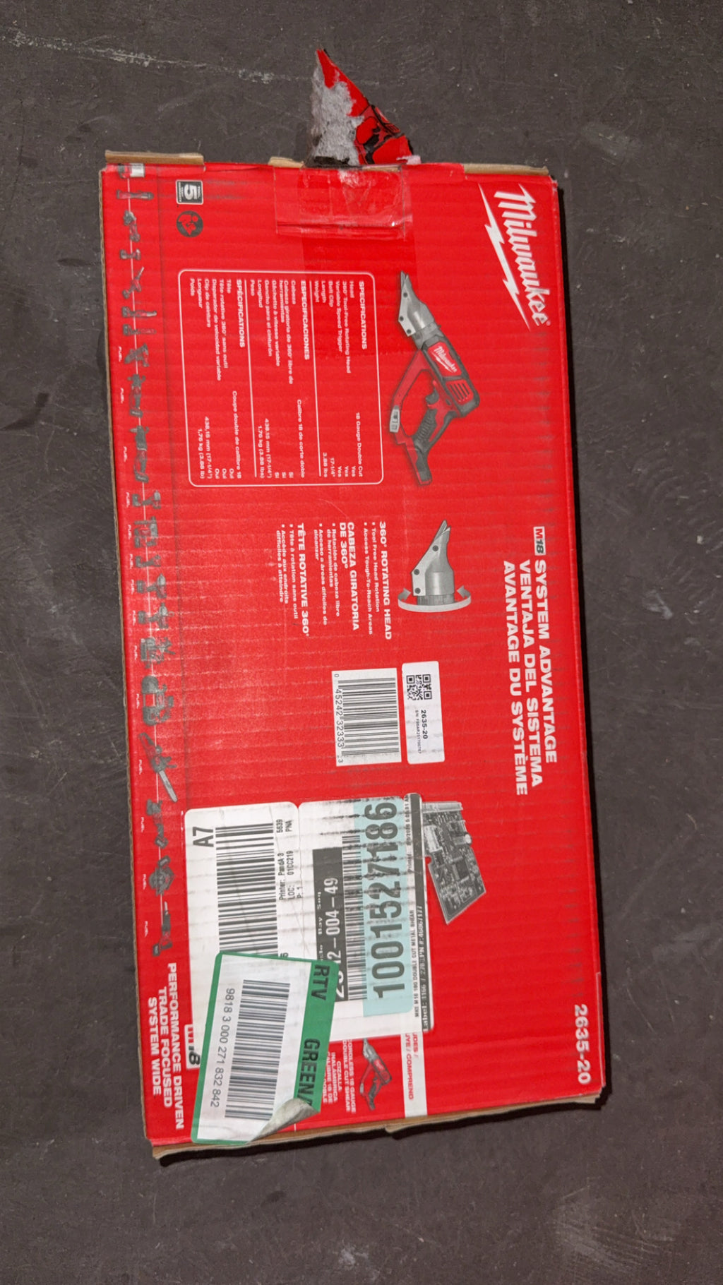 Milwaukee M18 Cordless 18 Gauge Double Cut Shear